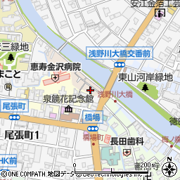 石川県金沢市主計町1-6周辺の地図
