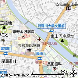 石川県金沢市主計町2-8周辺の地図