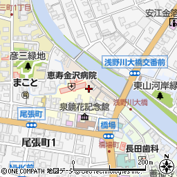 石川県金沢市主計町周辺の地図