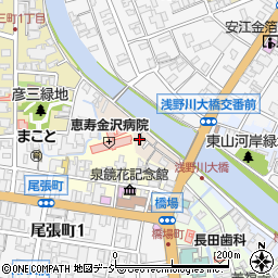 石川県金沢市主計町3-13周辺の地図