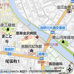 石川県金沢市主計町2-4周辺の地図
