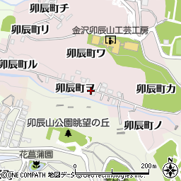 石川県金沢市卯辰町ヲ周辺の地図