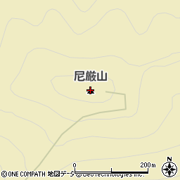 尼巌山周辺の地図
