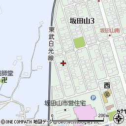 栃木県鹿沼市坂田山3丁目97周辺の地図