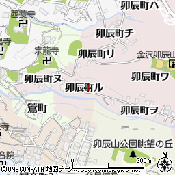 石川県金沢市卯辰町ル周辺の地図