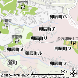 石川県金沢市卯辰町リ周辺の地図