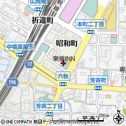 東横ＩＮＮ金沢駅東口周辺の地図