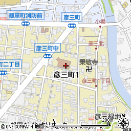 中央公民館彦三館周辺の地図