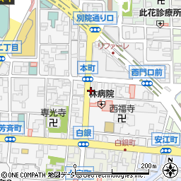 名鉄協商金沢本町第１０駐車場周辺の地図