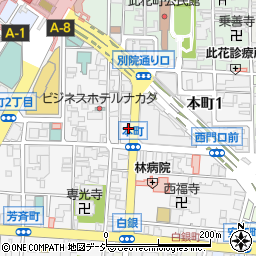 ファミリーマート金沢本町店周辺の地図