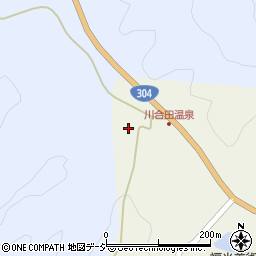 川合田温泉周辺の地図