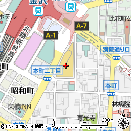 トヨタレンタリース石川金沢駅東口店周辺の地図