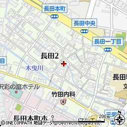 石川県金沢市長田周辺の地図