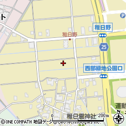 石川県金沢市稚日野町周辺の地図