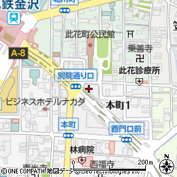 石川県金沢市本町1丁目10周辺の地図