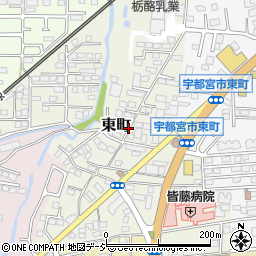 栃木県宇都宮市東町周辺の地図