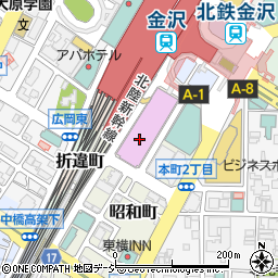 石川県庁　会館音楽堂チケットボックス周辺の地図