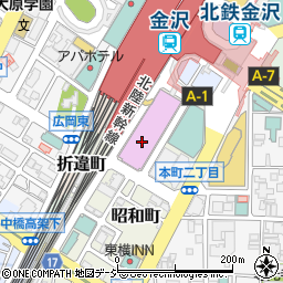 石川県庁　会館音楽堂チケットボックス周辺の地図