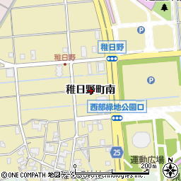 石川県金沢市稚日野町南周辺の地図