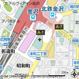 ＡＮＡクラウンプラザホテル金沢宴会販売周辺の地図