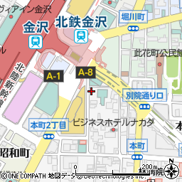 Ｊネットレンタカー北陸株式会社金沢駅前店周辺の地図