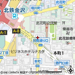 個室居酒屋 九十九‐つくも‐ 金沢店周辺の地図