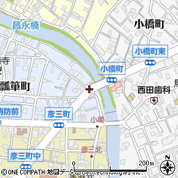 彦三大橋詰周辺の地図