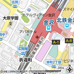 ８番らーめん 金沢駅店周辺の地図