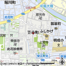 石川県金沢市笠市町周辺の地図