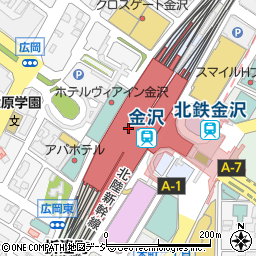 金沢駅周辺の地図