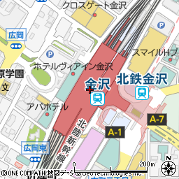 百番街　金沢わらじ屋周辺の地図