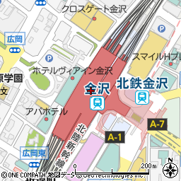 金沢地酒蔵周辺の地図