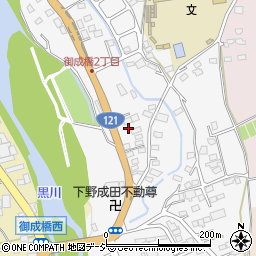 栃木県鹿沼市御成橋町周辺の地図