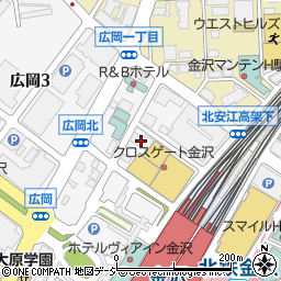 東亜和裁　金沢支部周辺の地図