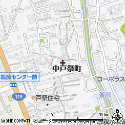 栃木県宇都宮市中戸祭町周辺の地図