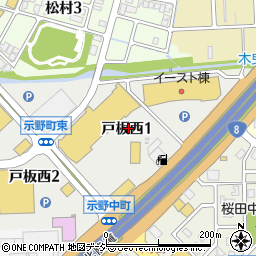 石川県金沢市戸板西1丁目周辺の地図