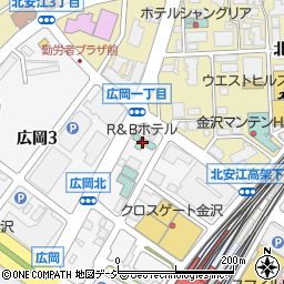 パークネットＲ＆Ｂホテル金沢駅西口駐車場周辺の地図