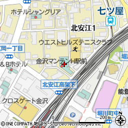 金沢マンテンホテル駅前周辺の地図