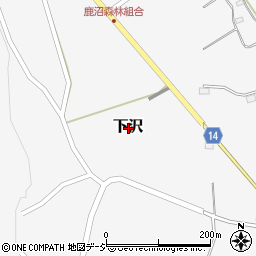 栃木県鹿沼市下沢周辺の地図