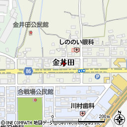 長野県長野市金井田周辺の地図