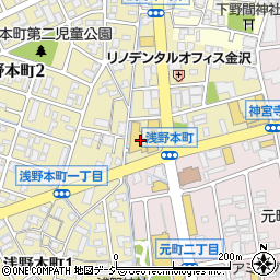石川トヨペットカローラ　トヨペット金沢本店周辺の地図