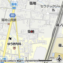 長野県長野市篠ノ井岡田築地217周辺の地図