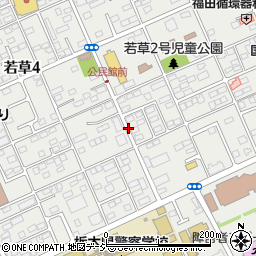 栃木県宇都宮市若草周辺の地図