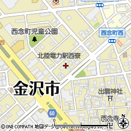 石川県金沢市西念周辺の地図