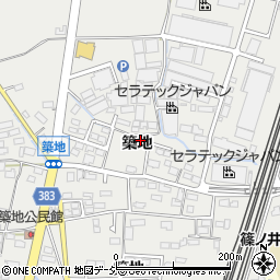 長野県長野市篠ノ井岡田築地周辺の地図