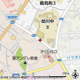 助川中学校前周辺の地図