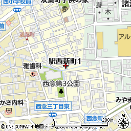 石川県金沢市駅西新町1丁目周辺の地図