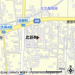 富山県富山市上大久保（北新町）周辺の地図