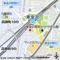 金沢市営　東金沢駅東駐輪場周辺の地図