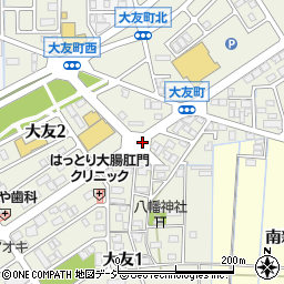 石川県金沢市大友周辺の地図